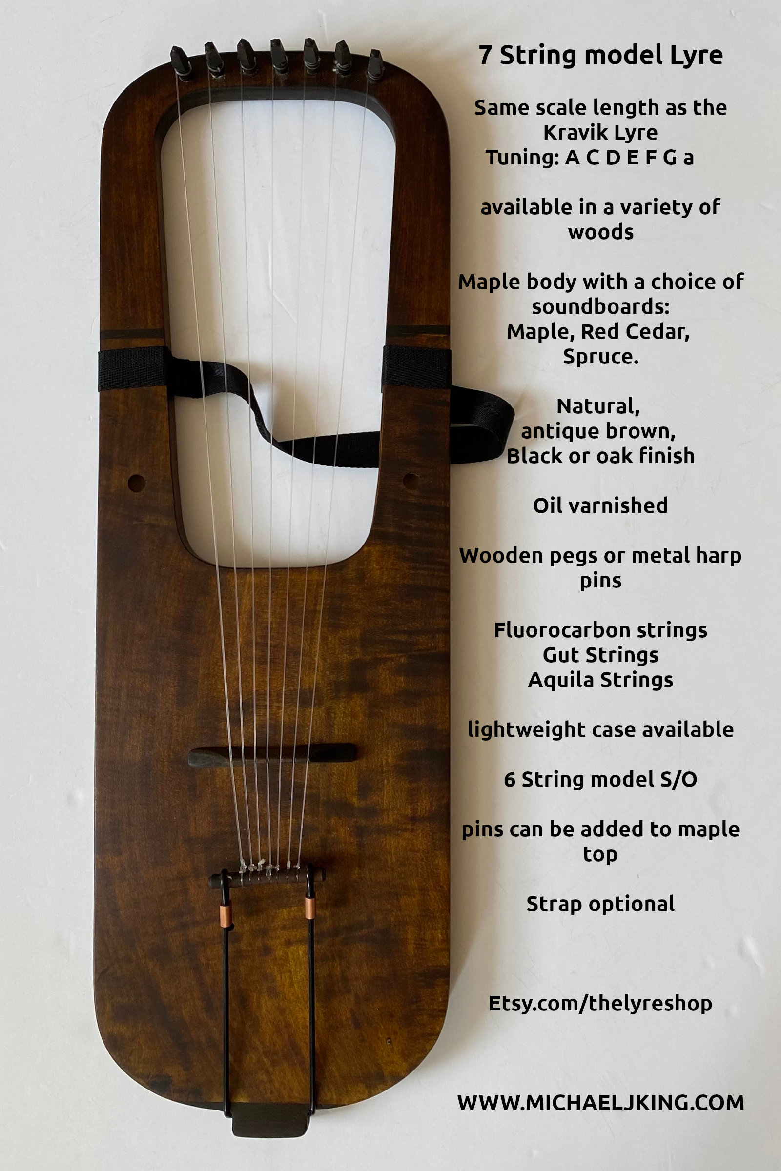 7 string lyre based on viking model with kravik lyre tuning 