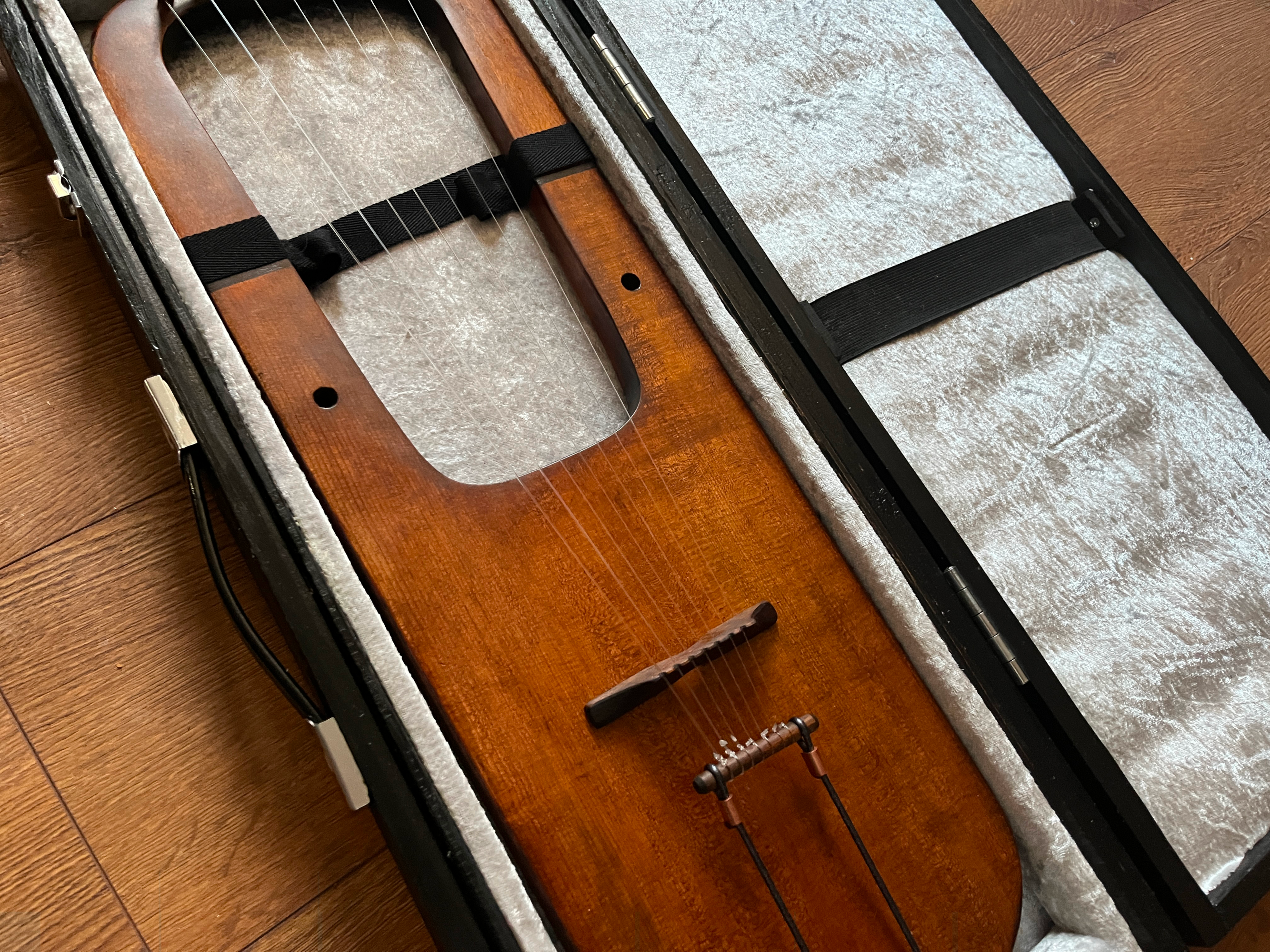 viking lyre in handmade case 
