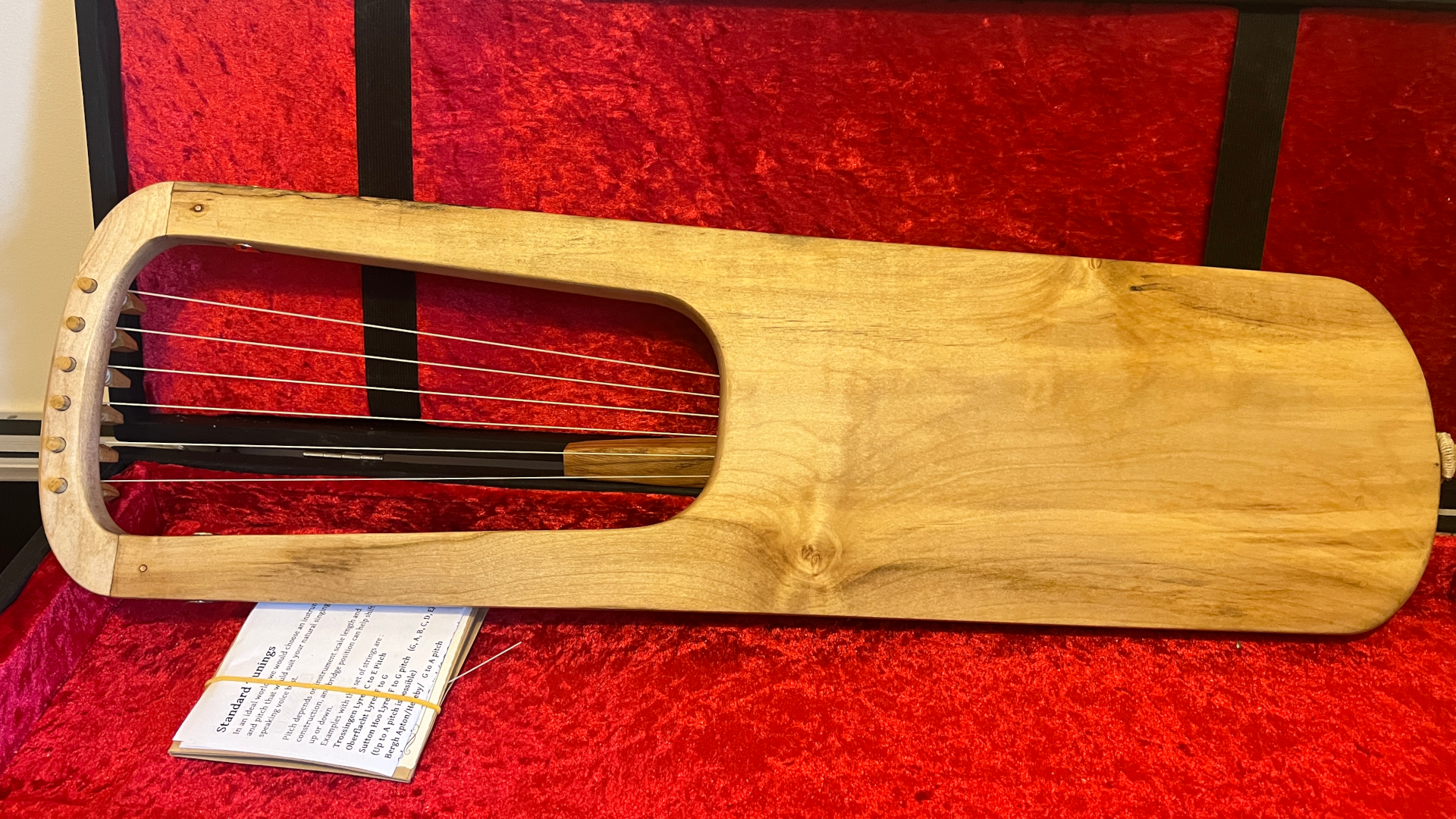 back of lyre,  custom walnut wood model,   sapwood and heartwood